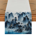 Axyaa Abstract Ink Painting Table Runner for Farmhouse Dining Decor