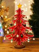 Axyaa Mini Christmas Tree Ornament Set with Snowman Hanging Decor