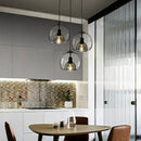 Axyaa Smoke Gray Amber Glass Pendant Lamps for Dining Table.