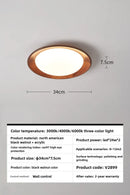 Axyaa Wood Grain LED Ceiling Light for Home Decor
