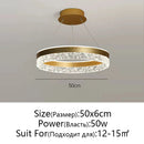 Axyaa LED Crystal Pendant with Black & White Ring Design for Modern Minimalist Home Lighting