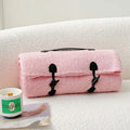 Axyaa Cloud Velvet Cartoon Pattern Blanket with Warm Belt Handle