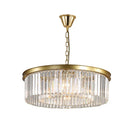 Axyaa Gold Black Metal LED Pendant Chain Crystal Suspension Lamp