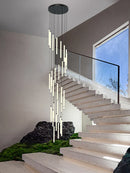 Axyaa Long Strip LED Pendant Lamp for Staircase, Hotel Lobby & Villa Creative Decor