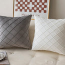 Axyaa Velvet Plaid Cushion Cover 45x45 Living Room Sofa Decor Nordic Style