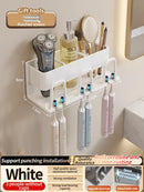 Axyaa 3-in-1 Bathroom Organizer: Toothbrush, Toothpaste, Electric Brush Holder Shelf Rack