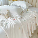Axyaa Cotton Embroidery Soybean Summer Quilt Double-Layer Duvet Insert Skin-Friendly