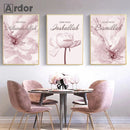 Axyaa Blush Flower Canvas Print Arabic Wall Art Decor