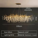 Axyaa Crystal Branch Chandelier: Elegant French Art Room Decor & Luxury Pendant Lamp