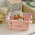 Axyaa Korean Ins Style Cream Portable Desktop Organizer Basket
