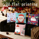 Axyaa Merry Santa Christmas Pillow Covers for Sofa Bedroom Car - Rectangular Cushion