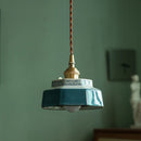 Axyaa Dark Green Ceramic Pendant Light Fixture Retro Hanging Lamp Home Decoration Lighting
