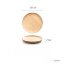 Axyaa Solid Wood Round Tea Plate for Desserts, Fruits, and Snacks
