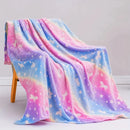 Rainbow Unicorn Glow Blanket: Cozy Flannel Sofa Bed Kids Toddler Boys Girls Axyaa