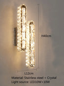 Axyaa Gold/Silver Stainless Steel Crystal Wall Sconce for Home Bedroom