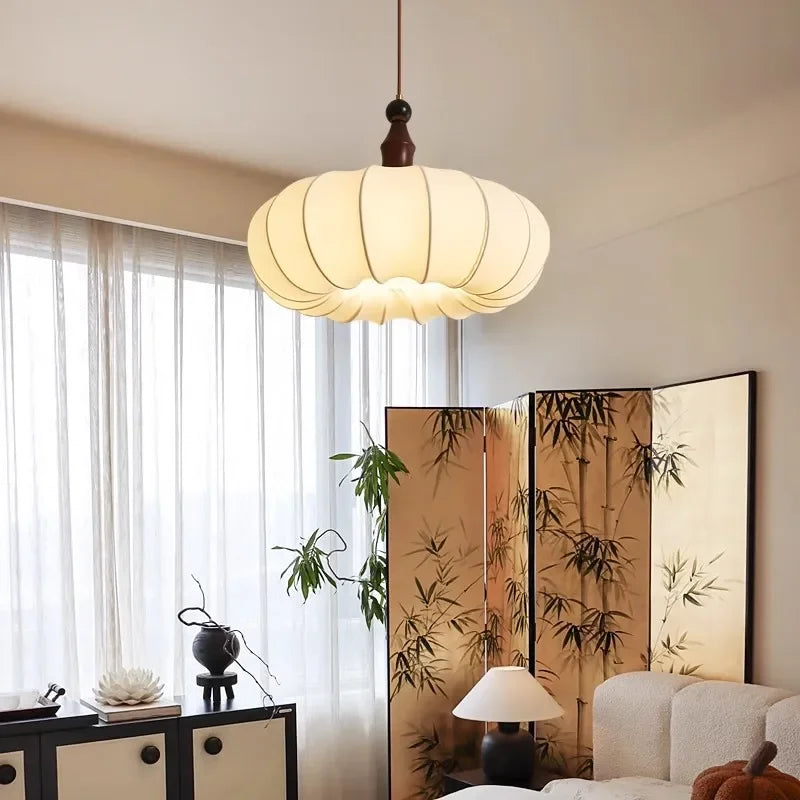 Axyaa Retro Fabric Wood Chandelier Classic Pendant Light Collection
