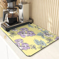 Axyaa Silicone Dish Mat, Flowers Pattern Absorbent Drying Mat for Kitchen Essentials