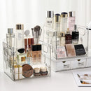 Axyaa 3-Tier Makeup & Skincare Storage Display Case: Transparent Desktop Organizer