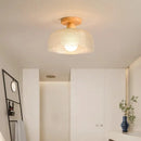 Axyaa Wood Glass LED Ceiling Lights Modern Ceiling Lamp for Home Lighting