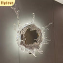 Axyaa Resin Acrylic LED Wall Lamp Water Spray Shape Decor Light