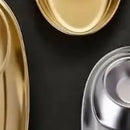Axyaa Stainless Steel Golden Snack Plate for Food Serving - Restaurant Quality