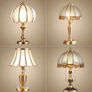 Axyaa Luxury Glass Copper LED Table Lamp for Home Living Room