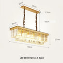 Axyaa Gold Black Metal Crystal Pendant Light Chain Chandelier
