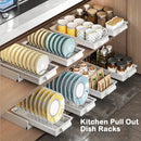 Axyaa Pull Out Dish Rack with Drainboard & Drawer Storage Mesh Basket