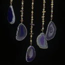 Axyaa Agate 7 Chakra Gem Dream Catcher Wall Decor Moon Gemstone Wind Chime