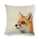 Axyaa Fox Pattern Linen Pillow Cover 45*45cm