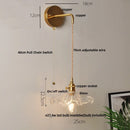 Axyaa Clear Glass LED Wall Lights with Pull Chain Switch