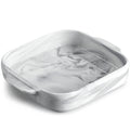 Axyaa Marble Grey Ceramic Bake Set - 1500 ML Porcelain Bake Plate Souffle Tapas Pie