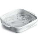 Axyaa Marble Grey Ceramic Bake Set - 1500 ML Porcelain Bake Plate Souffle Tapas Pie