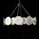 Axyaa White Marble Copper Chandelier LED Pendant Light for Home Decor