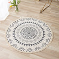 Axyaa Nordic Style Cotton Linen Round Carpets Boho Retro Handmade Floor Mats