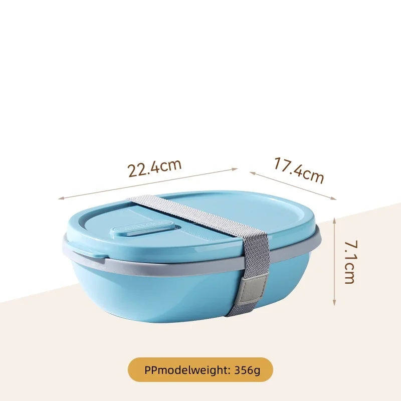 Axyaa Two-Compartment Portable Lunch Box with Detachable Salad Cup.