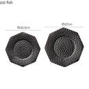 Axya Ceramic Irregular Texture Dinner Plate Set for Restaurant and Home Tableware