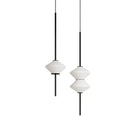 Axyaa Modern White Glass LED Pendant Lamp with Adjustable Black Gold Metal Wire