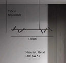 Axyaa Nordic Black Metal Adjustable Spot LED Chandelier