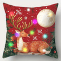 Axyaa LED Christmas Pillowcase with Santa Claus Snowman Reindeer Pattern