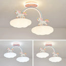 Axyaa Unicorn Cloud Chandelier with Remote Control for Children's Room