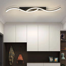 Axyaa Black Aluminum LED Ceiling Light for Modern Minimalist Home Interiors.