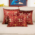 Axyaa Red Green Velvet Soft Throw Cushion Cover 30x50/50x50cm