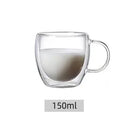 Axyaa Double Wall Glass Coffee Cup with Handle for Heat Insulation