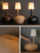 Axyaa Zen Art Solid Wood Table Lamp LED G9 Decor Desk Light Bedroom Living Room