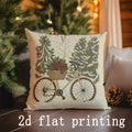 Axyaa Christmas-themed Cushion Covers Set for Sofa, Bedroom, Car - Rectangular Pillow Cover