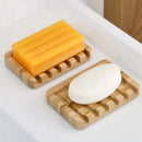Axyaa Bamboo Soap Dish with Water Drain - Bathroom Kitchen Organizer Tray
