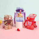 Axyaa Cute Cartoon Kids Water Bottle with Straw Lid Boys Girls Gift
