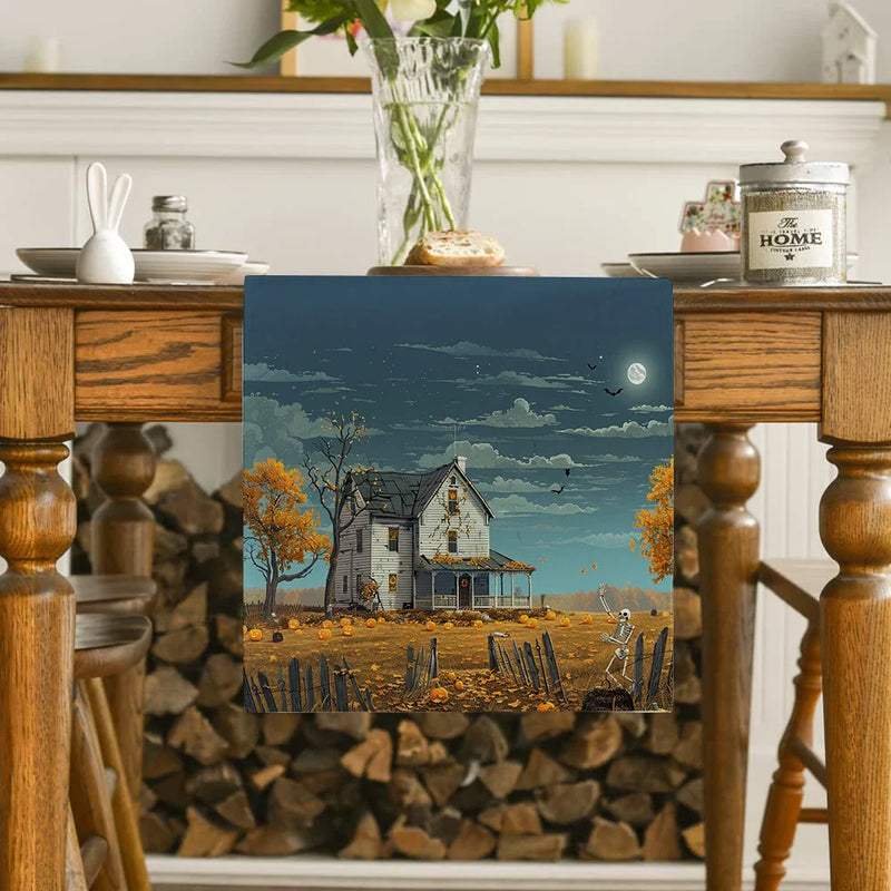 Axyaa Farmhouse Skeleton Table Runner for Home Wedding Party Centerpieces