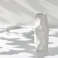 Axyaa White Ceramic Vase - Nordic Classic Decor for Living Room & Dining Room